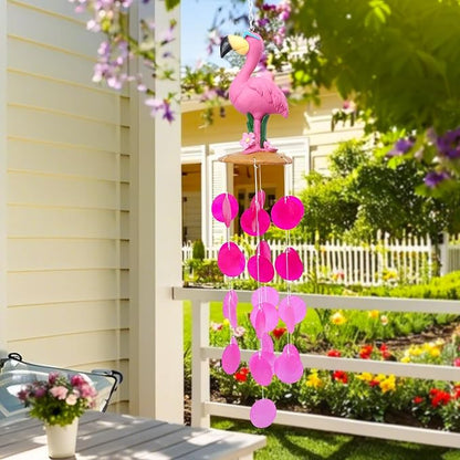 MUMTOP Wind Chimes for Outside, Flamingo Wind Chime, Tropical Pink Capiz Shell Windchimes for Patio, Outdoor,Garden,Yard,Coastal,Window,Home Decor or Gifts for Women