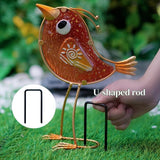 HONGLAND Garden Decor, Set of 3 Funny Metal & Glass Bird Statues for Indoor Outdoor, Colorful Yard Art with Hand-Painted Glass, Gift for Home Garden Decorations