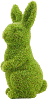 Easter Rabbit Decoration Horticulture Green Flocking Moss Sculpture Decoration Desktop Living Room Garden Easter Gift (Small 2PCS Standing+Sitting)