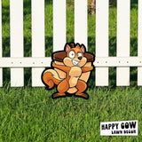 Garden Outdoor Small Metal Art 7"x 6" Weather Resistant Lawn Ornaments Sturdy Stakes Yard Sign Decoration for Patio (Squirrel with Acord)