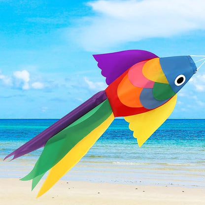 NOVWANG Rainbow Fish Windsock, 40 Inch Rainbow Windsock Wind Streamer Outdoor Hanging Decoration for Garden Yard Patio Home Boat Decoration