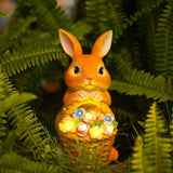 Garden Rabbit Statue Solar Light Outdoor Decorations Rabbit Figurine Light for Outdoor Patio Balcony Yard Porch Lawn for Women Mom Grandma Family Friend