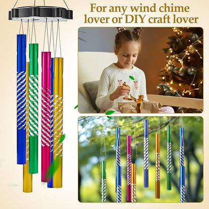Cabilock 50pcs Aluminum Wind Chime Tubes Hollow Metal Tubes for DIY Wind Chime Accessories Garden Outdoor Crafts