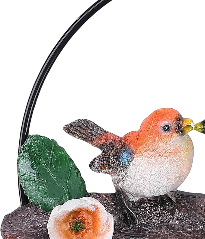 Zerodis Hanging Birds Statue Exquisite Decoration with Iron Ring Perfect for Garden and Patio Decor (Green Yellow) (Green Yellow) (Red Blue)