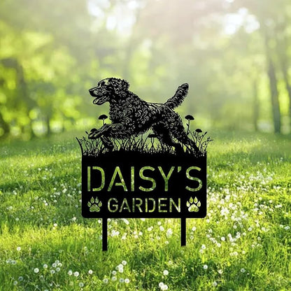 Custom Curly Coated Retriever Metal Memorial Garden Stake Personalized Pet Grave Marker Name Sign Remembrance Stake Decor Sympathy Dog Loss,Outdoor Statues for Yard Garden Lawn Patio Pathway Grave.