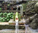 Bamboo Fountain Kit Solar Bamboo Fountain Japan Garden Waterfall Outdoor Water Fountain Spout, 100% Handmade,Length25cm,