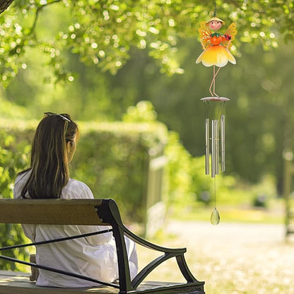 MUMTOP Butterfly Wind Chimes for Outside, Metal Deep Tone Memorial Sympathy Wind Chime Fairy Windchimes for Patio, Outdoor,Garden,Yard,Window,Home Decor or Gifts for Women