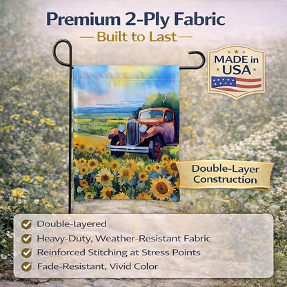 Caroline's Treasures Kansas Sunflowers in Watercolor Garden Flag Mailbox Flag Decorative Yard Flag Banner Outside Patio Artwork Yard Flower Beds, Garden Size, Multicolor
