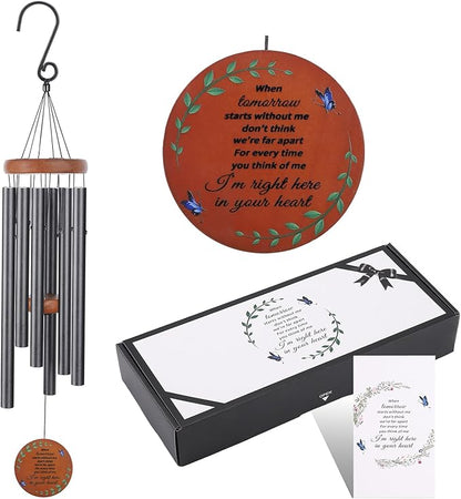 Memorial Wind Chimes for Loss of Mother or Father – Personalized Sympathy Wind Chimes for Outside, Bereavement Gifts for Loss of Loved One, Unique Outdoor Remembrance Gifts