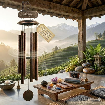 50 Inch Aluminum Wind Chimes Large Outdoor Memorial Hanging Wind Chime with Deep Church Bell Sound Heavy Duty 3.6mm Thick Tubes for Garden Porch, Patio Yard and Home Decor Taiwan Made
