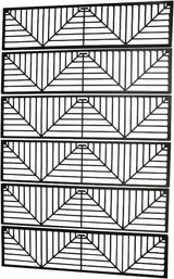 Metal Privacy Screen, 72" H x 44" W Freestanding Privacy Screens, Patio Decorative Metal Fence Panels with Stand, Portable Divider Screens, for Backyard/Patio/Deck (Black-Stripe, 72''H×44''W)