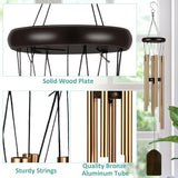 Yahenda 6 Pieces Rustic Wind Chimes 28 Inch Deep Tone Wind Chimes with 6 Aluminum Tubes Memorial Outdoors Soothing Melody for Farmhouse Garden Patio Home Decor(Bronze)