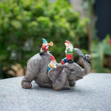 Elephant Dwarf Garden Statue Garden Gnomes Outdoor Funny Garden Gnomes Yard Ornaments Lawn Ornaments Home Gift for Women and Mother's Day 7.0 inch