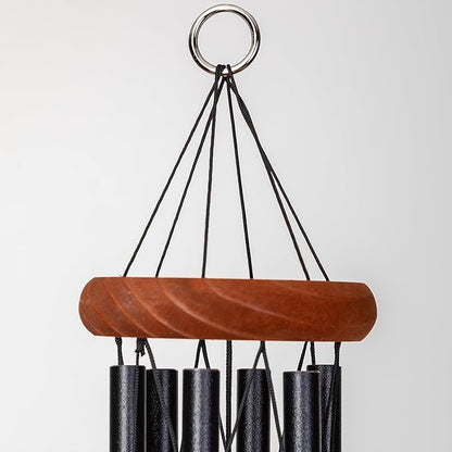 Festival 18-inch Redwood Wind Chime in Black by Wind River for Patio, Backyard, Garden, and Outdoor décor. Made in The USA