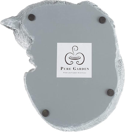 Cat Memorial Stone - Peaceful Sleeping Kitten Angel Statue for Garden, Remembrance, Grave Marker, and Loss - Pet Sympathy Gift by Pure Garden (Gray)