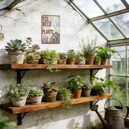 Garden Signs for Outside, Funny Metal Signs for Porch Garden Patio Yard - Yes I Really Need All These Plants, Vintage Gardening Gifts for Women, Wall Decor 12" x 8"