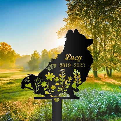 Pomeranian Garden Stake Sign,Personalized Dog Memorial Stake,Pomeranian Metal Stake,Pomeranian Garden Decor,Pet Grave Marker,Pet Loss Gift,Pomeranian Yard Lawn Art,Pomeranian Gift.