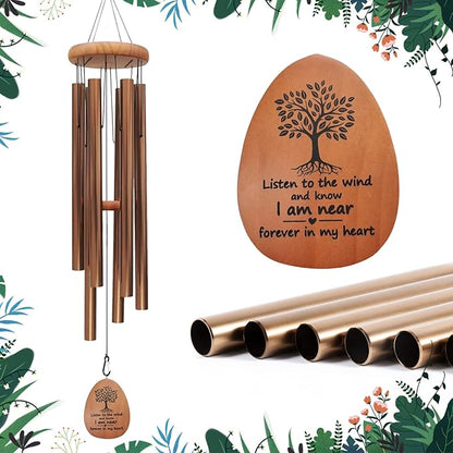 Large Wind Chimes for Outside Deep Tone,42" Memorial Wind Chimes for Loss of Loved one, Sympathy Gifts Outdoor Decor in Garden,Porch, Backyard and Patio (Bronze)