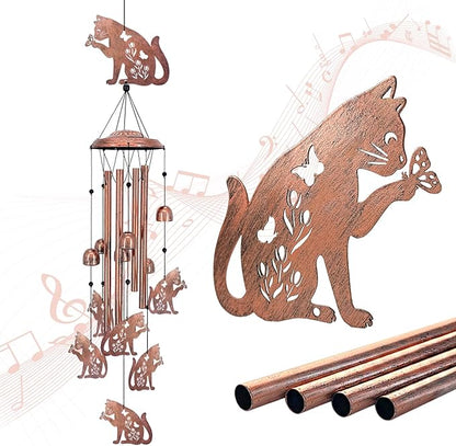 for Mom Cat Wind Chimes for Outside,Cat Gifts for Women/Men/Sympathy Gift/Memorial/Festival Birthday Gifts Metal windchimes Outdoors/Indoors,Patio,Garden Decor,Yard Decor,Porch