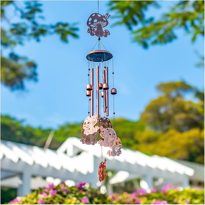 Mushroom Wind Chimes Outdoor Mushroom Gifts for Women Mom Men Dad Unique Birthday Gifts Metal WindChimes for Outside/Indoors, Patio, Lawn, Yard, Home Decor, Outdoor Decor, Garden Decorations