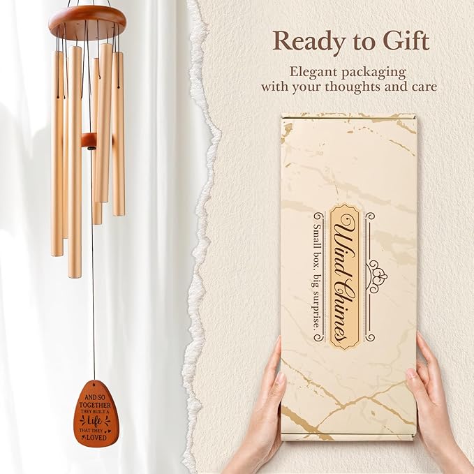 Aurahouse Wedding Gifts Wind Chimes 36'', Engagement Wedding Gifts for Couples 2026 Newlyweds, Bridal Shower Gift for Bride, Anniversary, Registry Gift for Couple