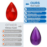 PATIKIL Teardrop Crystal Chandelier Pendants Beads, 6 Pack 160mm Length 38mm Chandelier Prisms Parts Ornaments Hanging Beads for DIY Arts Crafts Decoration, Red