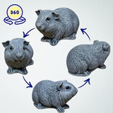 OLOMA Guinea Pig Lawn Accent Statue Solid Concrete Animal Art with Protective Resin Surface All Season Weatherproof Outdoor Indoor Decor for Home Yard Patio Lawn Shelf Display