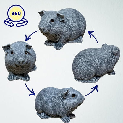 OLOMA Concrete Guinea Pig Garden Statue Realistic Animal Sculpture with Protective Resin Coating Heavy Stone Outdoor Indoor Decor for Yard Lawn Patio Entryway Landscape Accent for Home