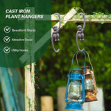 Sungmor Cast Iron Plant Hangers, 2PC Monkey Hooks, 7.9 Inch Large S Planter Hanger, Ceiling Extender Hooks for Hanging Plants, Flower Basket, Plant Pot, Macrame Plant Holder, Lantern, Windchime