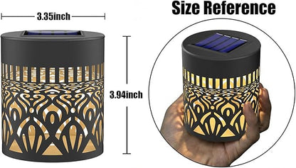 Gardsee Solar Fence Lights Outdoor 2 Pack Deck Step Wall Lights Butterfly Metal Waterproof LED Warm Yellow Light for Garden Post Patio Backyard Yard Decor (Black 6)