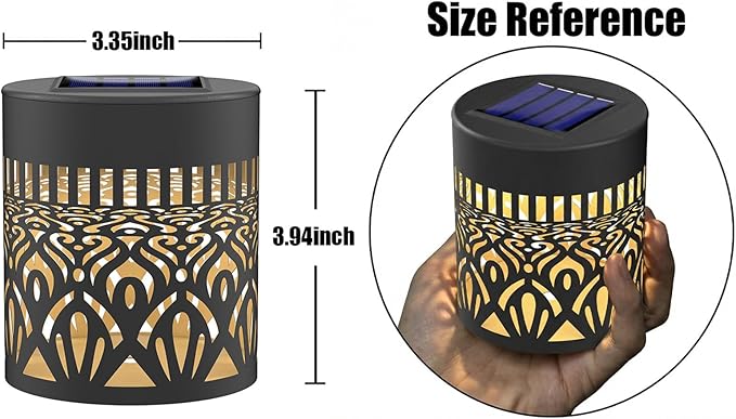 Gardsee Solar Fence Lights Outdoor 2 Pack Deck Step Wall Lights Butterfly Metal Waterproof LED Warm Yellow Light for Garden Post Patio Backyard Yard Decor (Black 7)