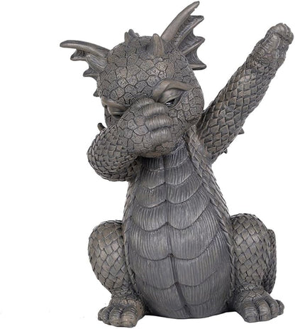 Pacific Giftware Garden Dragon Dabbing Dragon Garden Display Decorative Accent Sculpture Stone Finish 10 Inch Tall