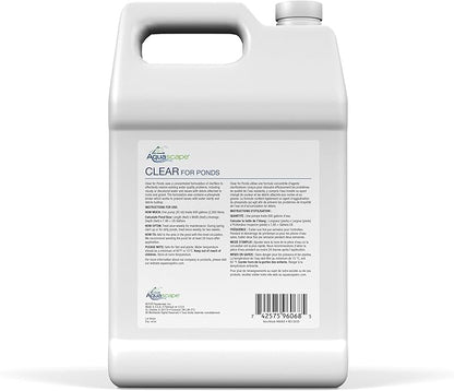Aquascape Clear Water Treatment for Koi and Fish Ponds, Blend of Clarifiers to Clear Cloudy or Discolored Water and Reduce Debris, 1 Gallon / 3.78 L | 96068