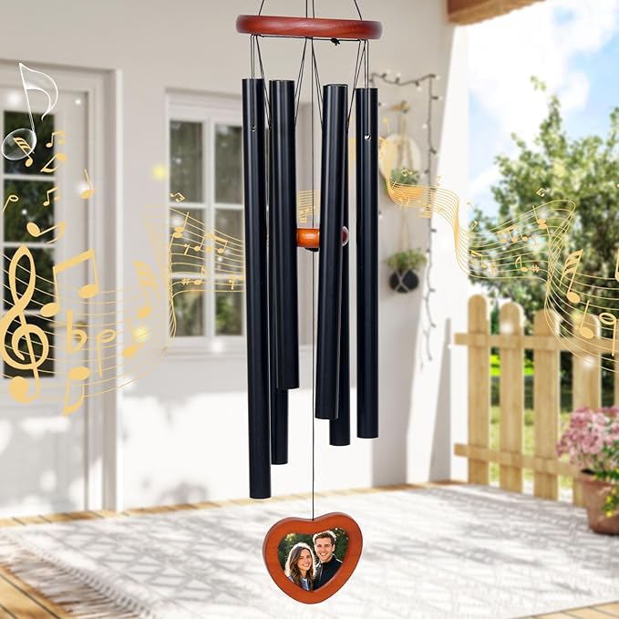 37” Large Deep Tone Wind Chimes Outdoor, Aluminum Metal Tubes, Waterproof Garden Patio Decor, Memorial Sympathy Wind Chime Gift for Mom, Loved Ones