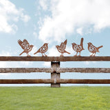 Pigort Metal Birds Fence Decoration,Yard and Garden Decor, Backyard Craft Statue Ornaments - Garden Sculptures and Yard Art