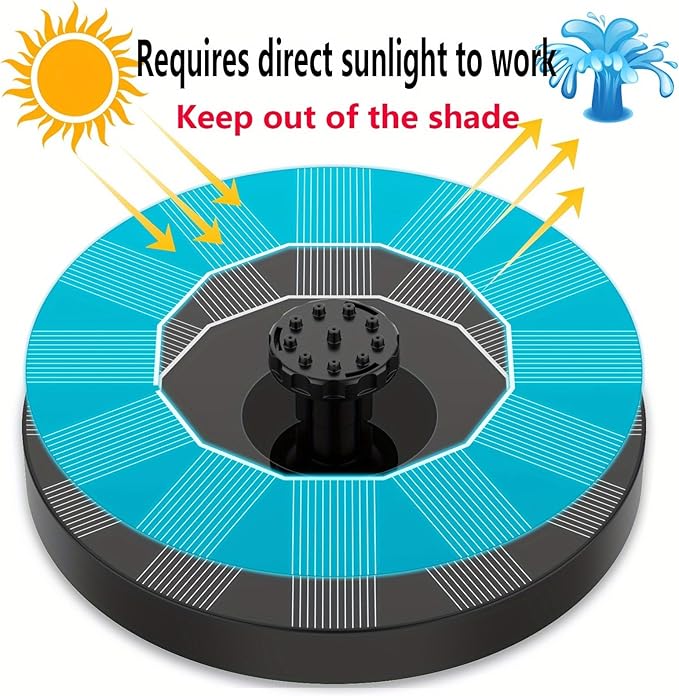 HEERTTOGO 1Pc 3.5W solar bird bath fountain pump with lights, solar panel kit water pump, suitable for ponds, bird feeders, gardens, outdoor decoration, DIY fountain landscaping, landscape design