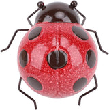 Metal Garden Wall Art Decor Cute Wall Sculptures Statues Outdoor Decoration Yard Lawn Porch Fence Ornaments, Handcrafted Iron Decorative Ladybird Sculpture Art
