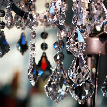 12pcs Glass Crystal Chandelier Prisms Beads Replacement, Hanging Crystals Suncatcher for Chandeliers Decoration
