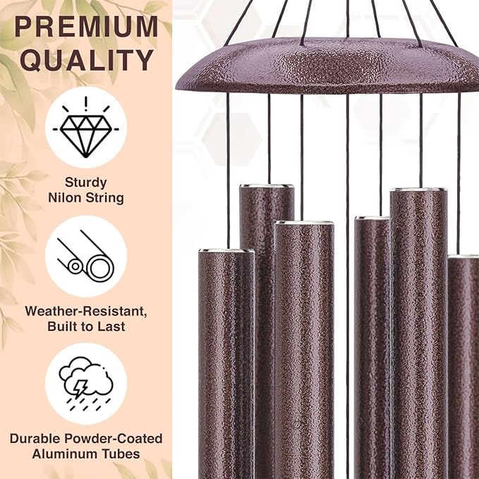 Personalized Memorial Wind Chimes for Outside, Custom Photo with Name & Date, in Loving Memory, Sympathy Gifts, Keepsake Loss of Beloved One, Gifts for Funeral (Produced in USA)