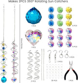 SNAIL GARDEN 2 Pack Gazing Ball Spiral Tail Making Kits with 360° Rotatable Hooks, DIY Suncatcher Kit with Pliers, Suncatcher Kits for Adults, DIY Craft for Home Decor, Hanging Ornaments