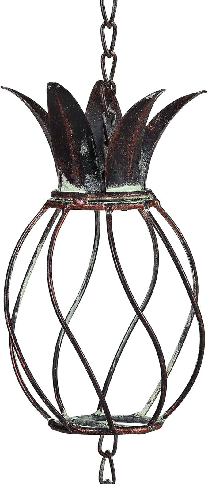 Metal Pineapple Heavy Duty Rain Chain for Heavy Rain, Functional and Decorative Replacement Downspout Chain for Outside, Rain Catcher Chain for Gutters, 8.5FT