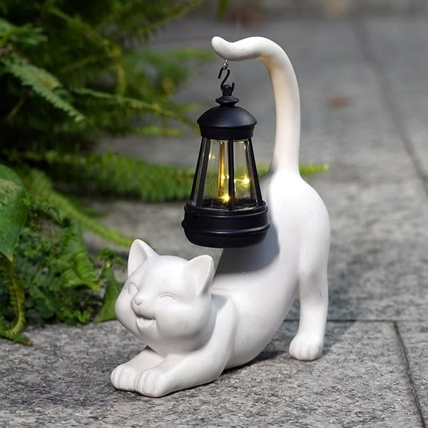 Elephant/Cat Sculpture Lantern Decor - Outdoor Lanterns&Indoor Statue Decorations for Garden,Yard,Porch,Home,Balcony - Gifts for Birthdays,Christmas,Children,Friends,Family,Mom,Women (W - Tail)