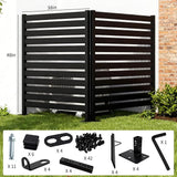 38" W x 48" H Double-Layer Privacy Fence, 4-Panel Heavy Duty Wrought Iron Screen for Maximum Backyard Privacy - Also for AC, Trash & Pool Enclosure