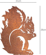 Rusty Squirrel Garden Ornament, Rusty Squirrel Silhouette to Screw in Wood, Metal Garden Decoration, Metal Garden Decor, Fence Topper, Gift Idea for Garden or Wildlife Loverent