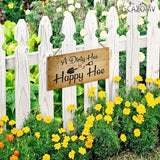 SCAZOMV Garden Sign Decor, A Dirty Hoe Is A Happy Hoe, Funny Outdoor Decorative For Garden Backyard Patio Farmhouse, Potting Shed She Shed Personalized Wooden Hanging Plaque 5"X 10"