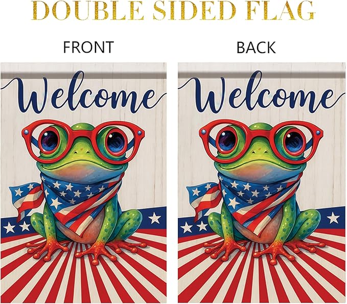 Spring Summer Garden Flag 12x18 Inch Patriotic Highland Cow American Flag Floral Farm Animal Design Outdoor Yard Porch Lawn for Seasonal Farmhouse Country Home Decor