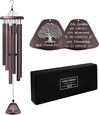 Mothers Day Friend Gifts for Woman, Best Friend Birthday Gifts for Women 32" Wind Chimes, Best Friends Birthday Gift for Bestie Long Distance, Unique Soul Sister BFF Friendship Gift Ideas