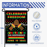 Juneteenth Garden Flag June 19th African American Emancipation Independence Day Yard Flag Celebrate Freedom Since 1865 Garden Flags Stars and Stripes Polyester Double Sized House Banner