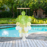 Wind Chimes for Outside, Handcrafted Green Gradient Capiz Shells Windchime Coastal Style Decor for Indoor/Outdoors, Garden Decors, Great Gift for Women, Beach Hanging Decor, Wind Chimes Lovers