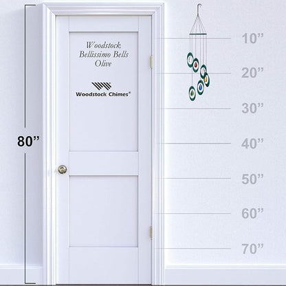 Woodstock Chimes Signature Collection, Woodstock Bellissimo Bells, 28'' Olive Wind Bells for Outdoor, Patio, Home or Garden Décor (CYBRO)